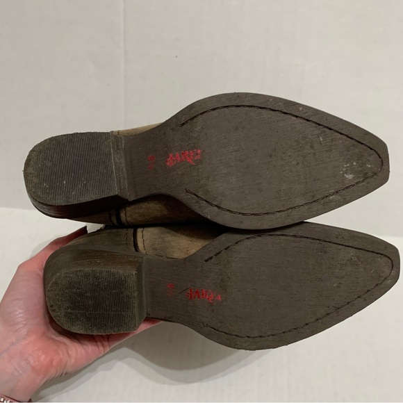 Laredo Snip Toe Braided Leather & Nubuck Brown/Black Boot Western Women’s Sz 6.5 - Picture 7 of 7